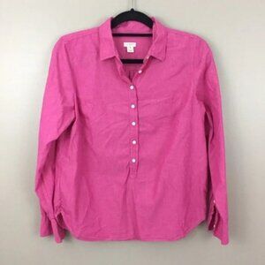 J Crew Factory Plaited Popover, Dark Pink M
